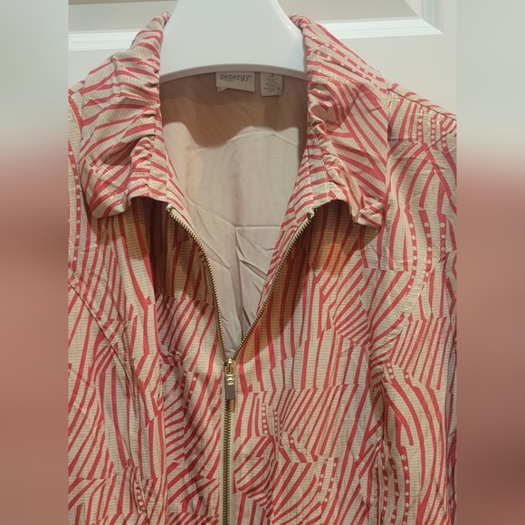 Zenergy Neema Painterly Waves Jacket by‎ Chicos womens size 3 lightweight - Picture 6 of 10